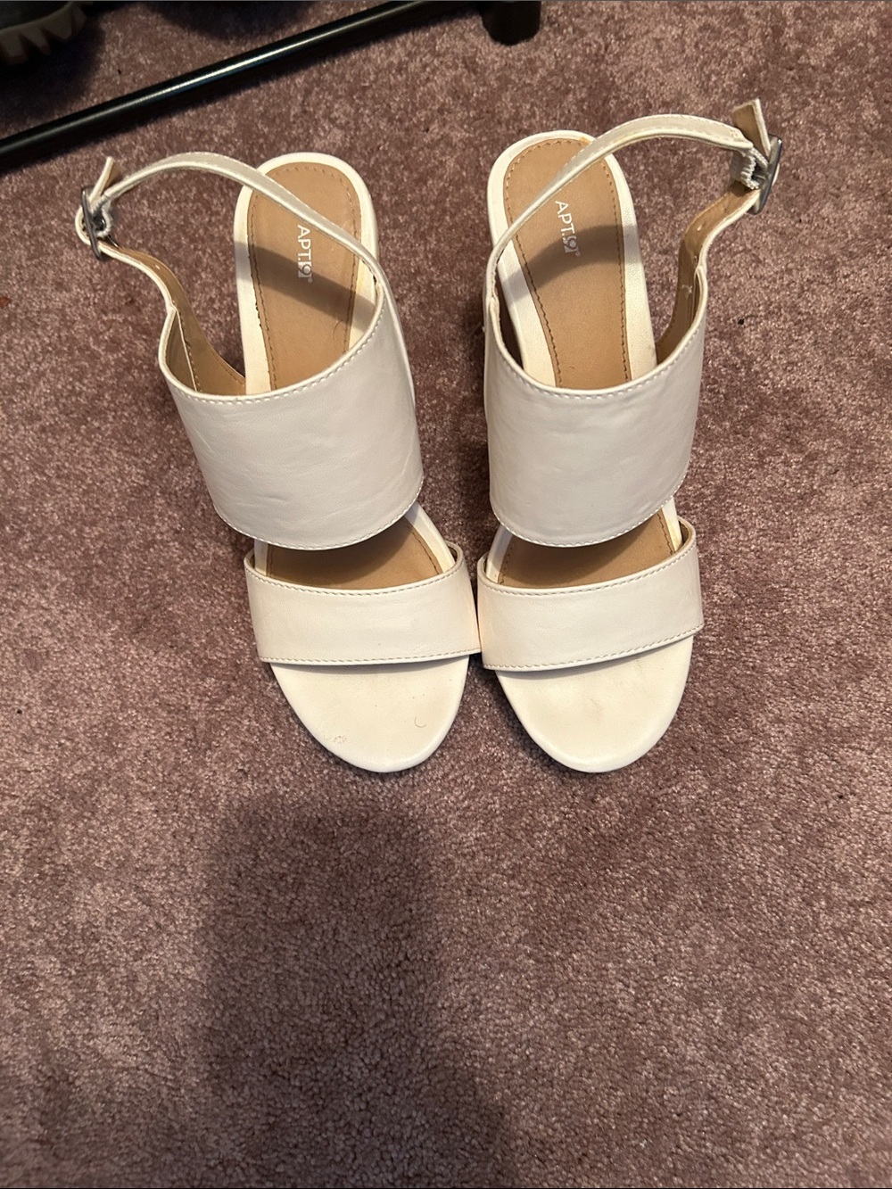 Apt. 9 Cream Slingback Block Heel Sandals